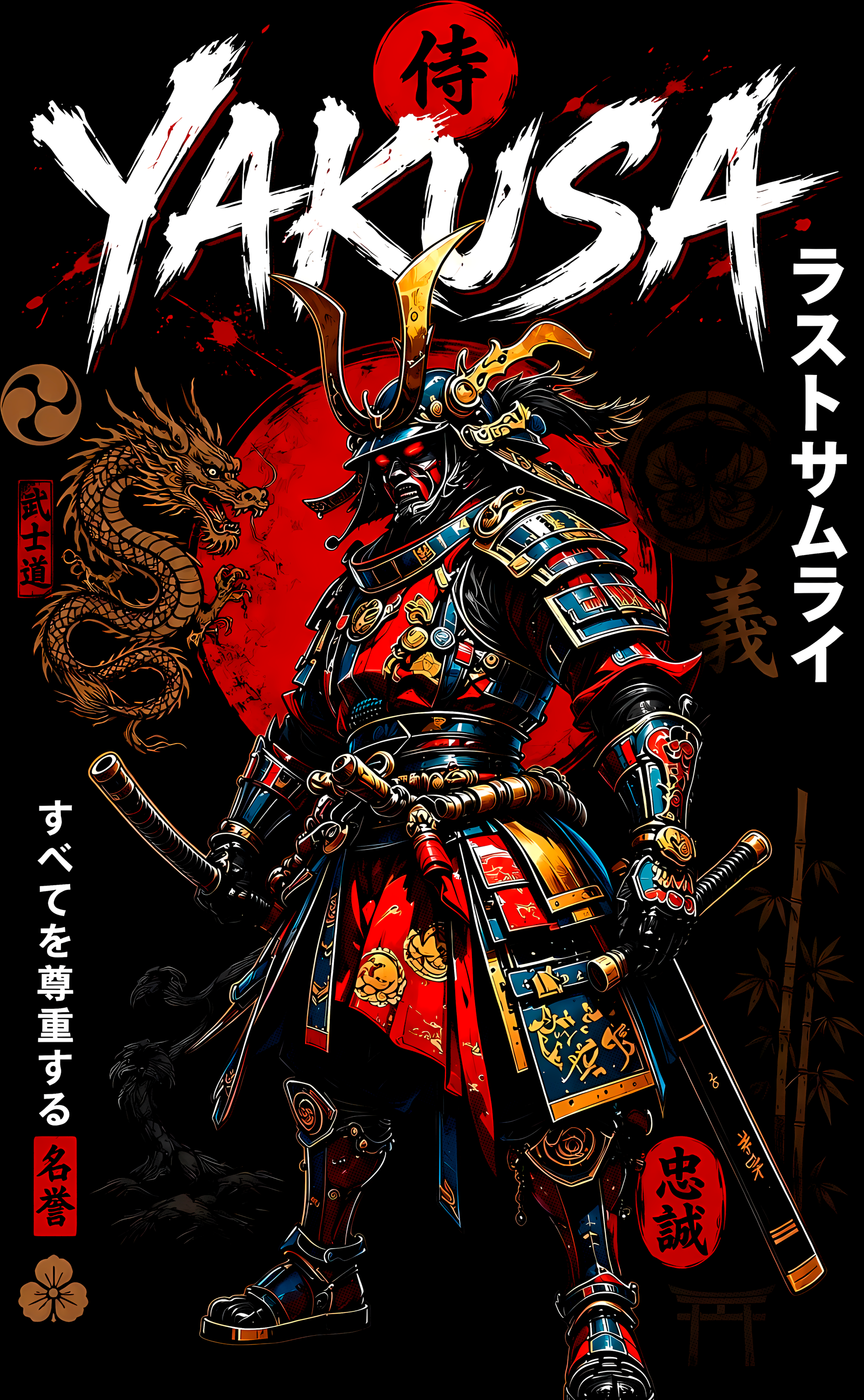Arte Yakuza original com fundo preto